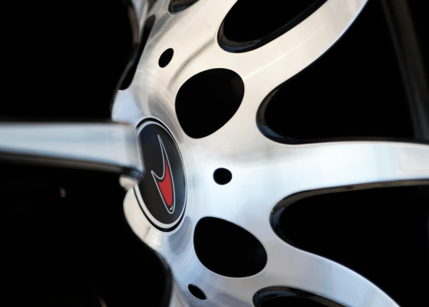 Detail of a polished performance alloy wheel
